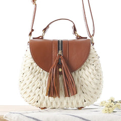 Summer Beach Straw Bags For Women Tassel Female Shoulder Bag Travel
