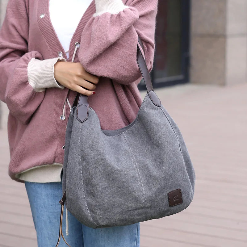 Vintage Canvas Handbag Large Capacity Shoulder Bag Hot L