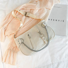 Casual Nylon Shoulder Bag for Women with Chain
