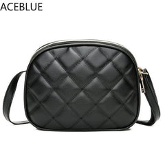 Plaid PU Leather Crossbody Shoulder Bag Zipper Small Messenger Purse