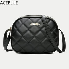 Plaid PU Leather Crossbody Shoulder Bag Zipper Small Messenger Purse