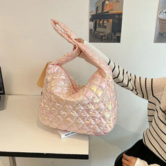 Women's Large Crossbody Bag Winter Handbag Purses Quilted Cotton Pad
