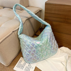 Women's Large Crossbody Bag Winter Handbag Purses Quilted Cotton Pad