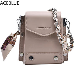 Mini PU Leather Crossbody Bag for Women Rivets Shoulder Handbag and Purse