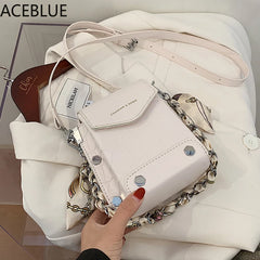 Mini PU Leather Crossbody Bag for Women Rivets Shoulder Handbag and Purse