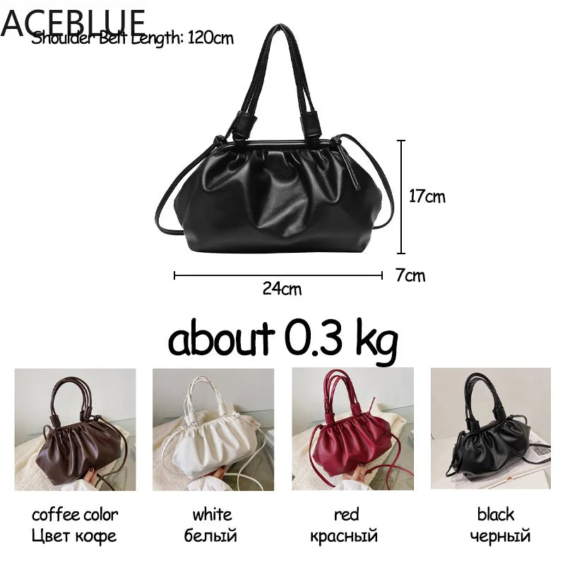 Pleated Cloud Underarm Handbag Sac A Main