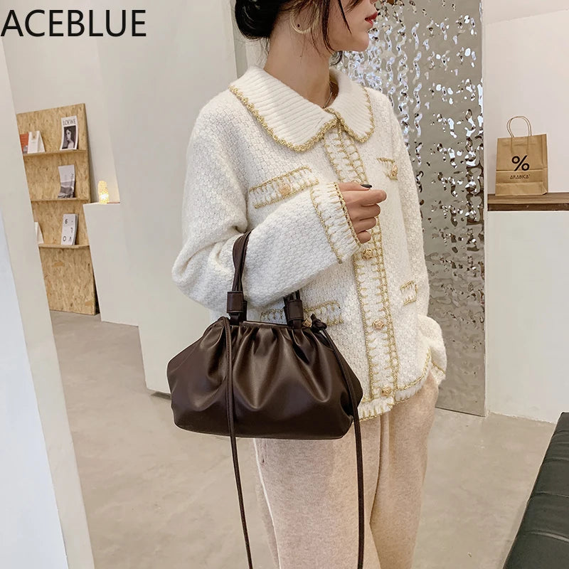 Pleated Cloud Underarm Handbag Sac A Main