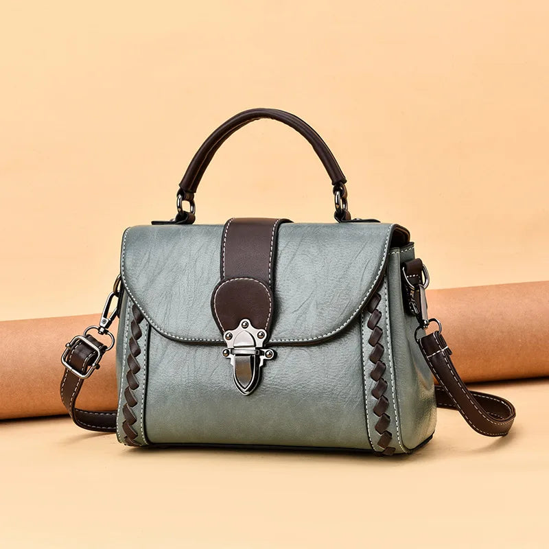 Vintage PU Leather Shoulder Bag For Women Crossbody Bag