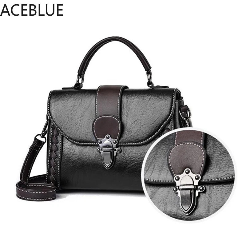 Vintage PU Leather Shoulder Bag For Women Crossbody Bag