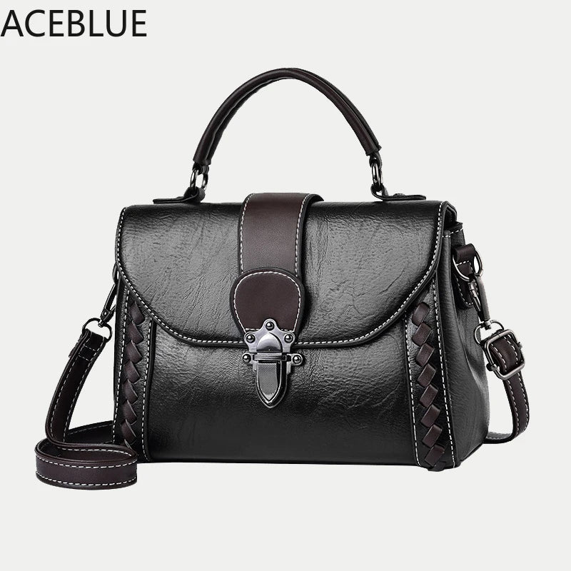 Vintage PU Leather Shoulder Bag For Women Crossbody Bag