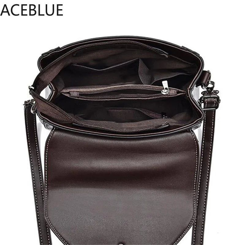 Vintage PU Leather Shoulder Bag For Women Crossbody Bag