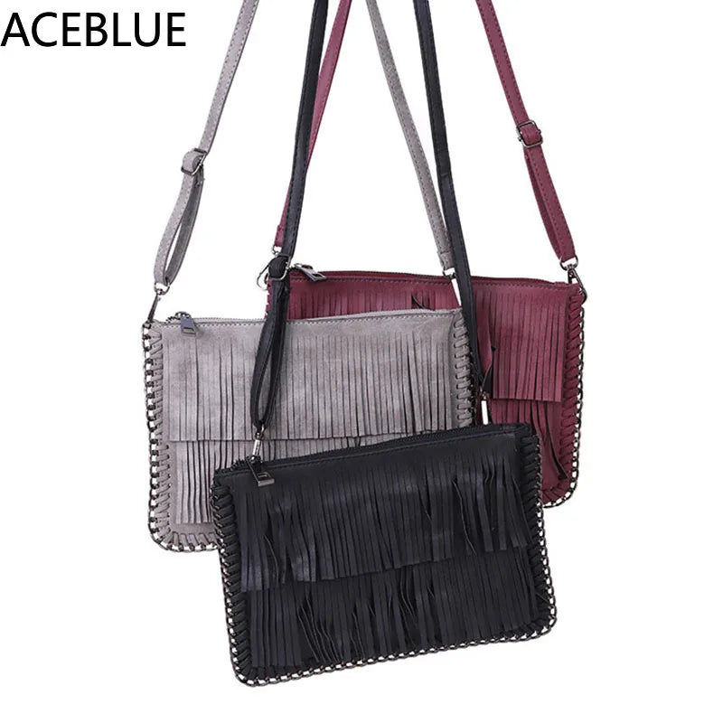 Woven Temperament Women Shoulder Bags Clutch Tassel Crossbody Bags