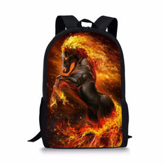 3D Crazy Horse Printing Book Bag Men Schoolbag Animals School Bags for Teenage B