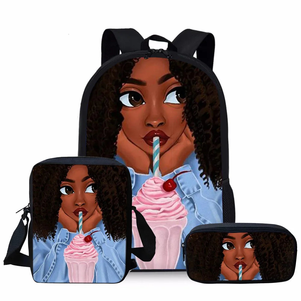 African Girls Printing Schoolbag for Teenager Girls and Boys