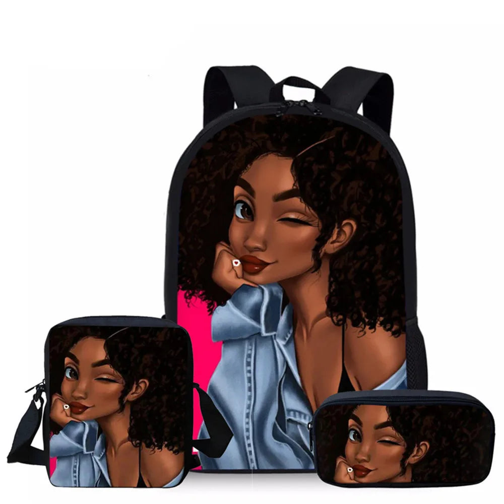 African Girls Printing Schoolbag for Teenager Girls and Boys