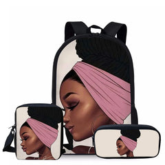 African Girls Printing Schoolbag for Teenager Girls and Boys
