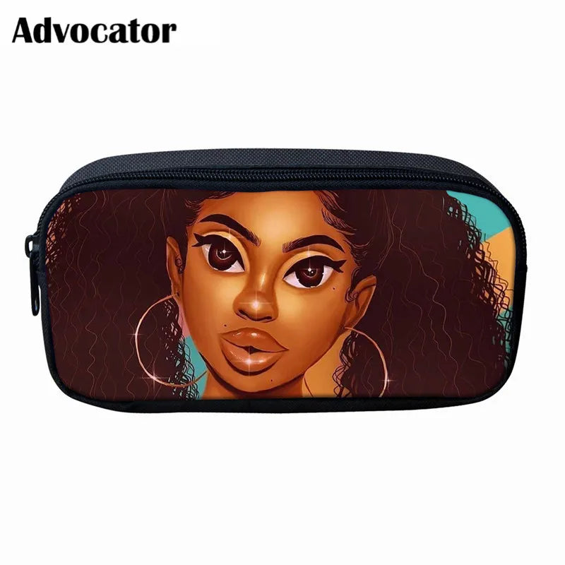 African Art Women Printing Backpack School Bag 3pcs/Set for Kids Girls