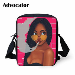 African Woman Print Mini Messenger Bag for Teens Crossbody Bags School Handbags
