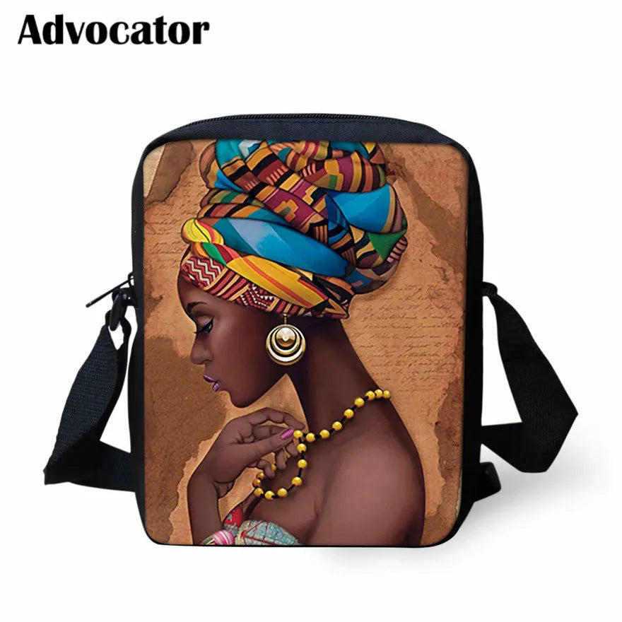 Art Afro Lady Girls School Bags Messenger Bags for Teenager