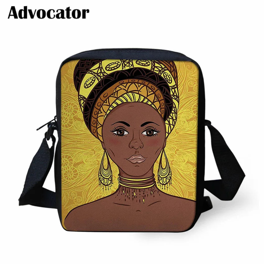 Art Afro Lady Girls School Bags Messenger Bags for Teenager