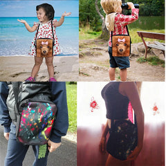 Christmas Flowers Pattern Crossbody Bag Girls Messenger Shoulder Handbag