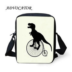 Teenager Kids Crossbody Bag Dinosaur Bicycle Pattern Messenger Bag Women Handbag