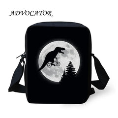 Teenager Kids Crossbody Bag Dinosaur Bicycle Pattern Messenger Bag Women Handbag