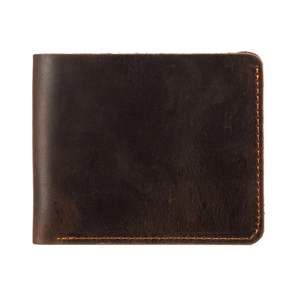 Crazy Horse Leather Men's Wallet Euro American Dollar Clip Retro Cowhide Wallet