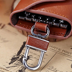 Men's Leather Home Key Case, Multi-function Compact Key Holder