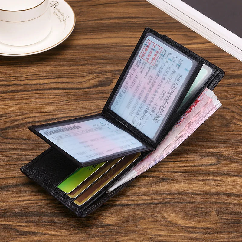 Ultra-thin Leather Men's Wallet ID Holder
