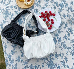 Women Shoulder Bags Pleated Handbags Female Leather Tote Bags
