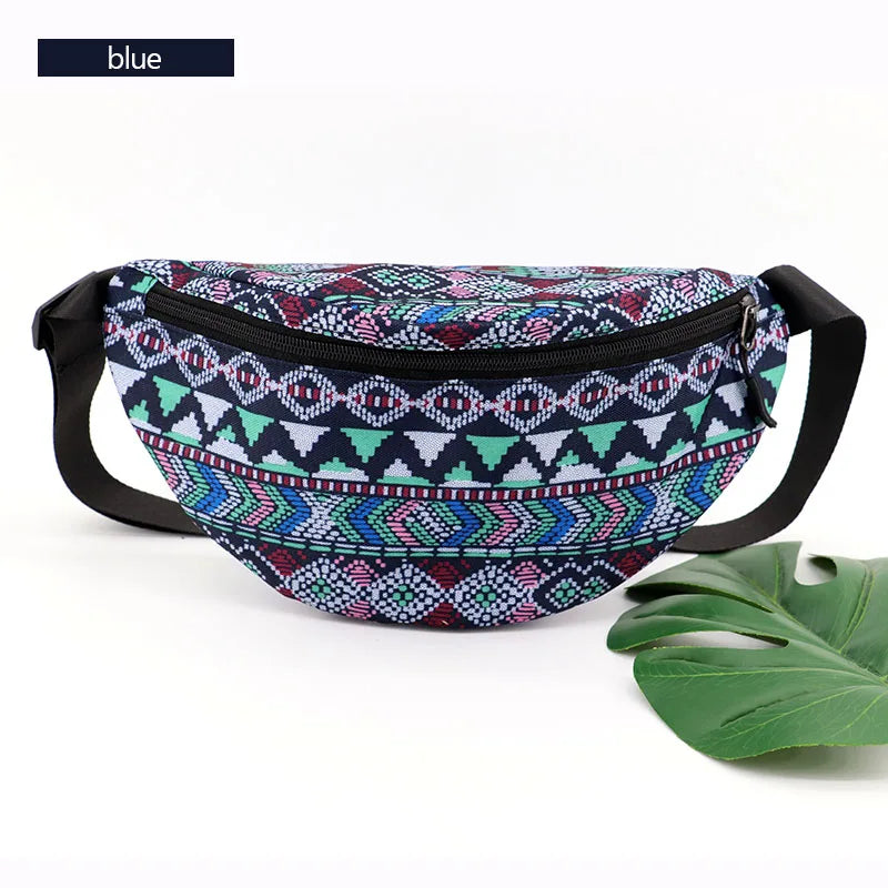 Bohemian Style Waist Pack Vintage Printed Travel Phone Pouch