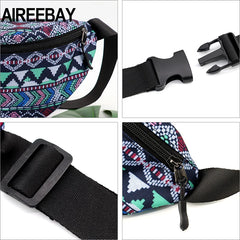 Bohemian Style Waist Pack Vintage Printed Travel Phone Pouch