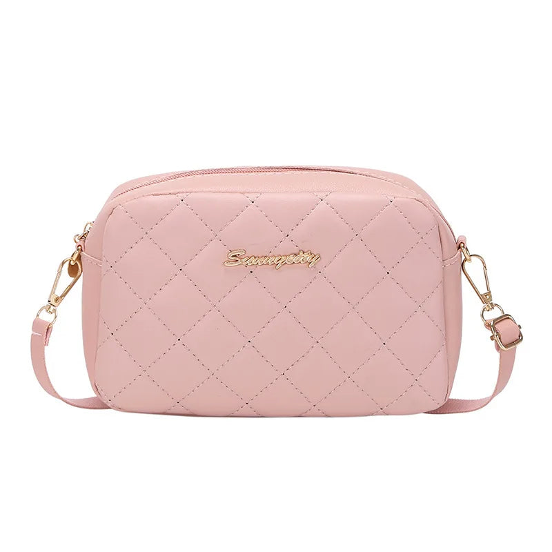 AKTE Small Shoulder Bag Women's Rhombus Embroidered Line Chain Crossbody