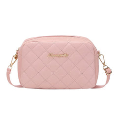 AKTE Small Shoulder Bag Women's Rhombus Embroidered Line Chain Crossbody