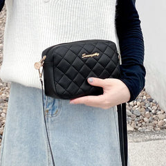 AKTE Small Shoulder Bag Women's Rhombus Embroidered Line Chain Crossbody