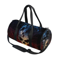 Skull Print Sports Training Gym Bag Waterproof Travel Duffle
