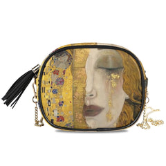 Gustav Klimt Oil Art Painting Leather Bag with Chain Handbag