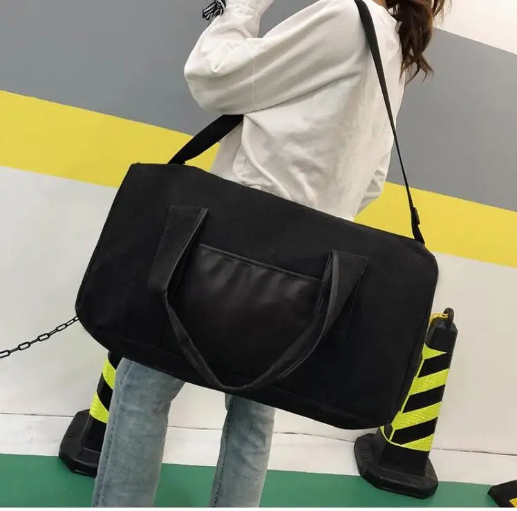 Canvas Travel Duffle Bag Shoulder Tote Handbag for Men and Women
