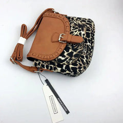 Leopard Print Canvas Crossbody Bag for Women