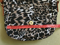 Leopard Print Canvas Crossbody Bag for Women