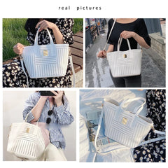 Women Leather Handbags Large Tote Hollow Out Crossbody Bags For Women