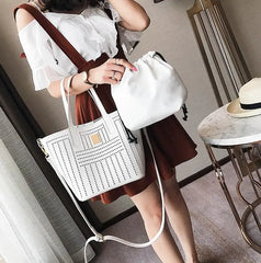 Women Leather Handbags Large Tote Hollow Out Crossbody Bags For Women