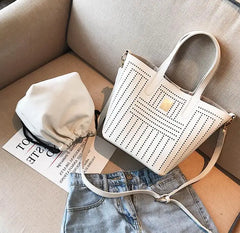 Women Leather Handbags Large Tote Hollow Out Crossbody Bags For Women