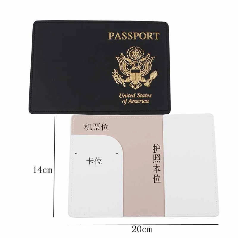 Lover Couple Passport Cover Travel Wedding PU Passport Holder