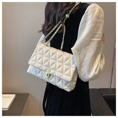 ASHINE Quilted Crossbody Bag for Women with Chains, Soft Shoulder Handbag