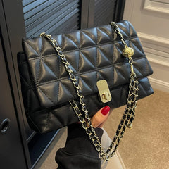 ASHINE Quilted Crossbody Bag for Women with Chains, Soft Shoulder Handbag