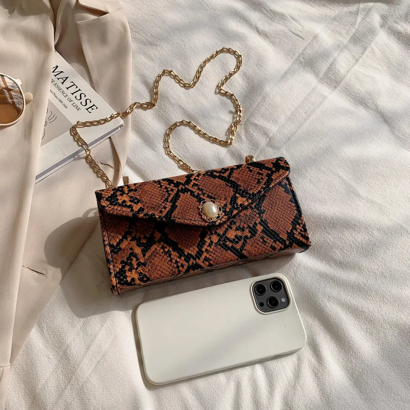ASHINE Retro PU Leather Ladies Underarm Bags Snake