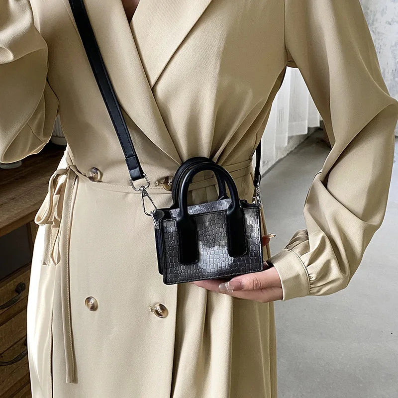 ASHINE Mini Ladies Tote Bags Crocodile Chains Women Hand Bags