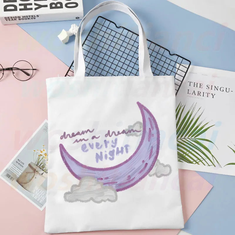 ATEEZ Kpop Collection Canvas Bag Large Handbag Women Ladies Shopping Handbag